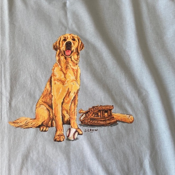 J Crew T Shirt Mens XXL Short Sleeve Baseball Pet Dog NEW - Picture 3 of 7